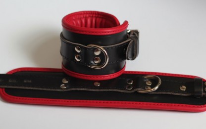 Padded Ankle Cuffs with Red Trim