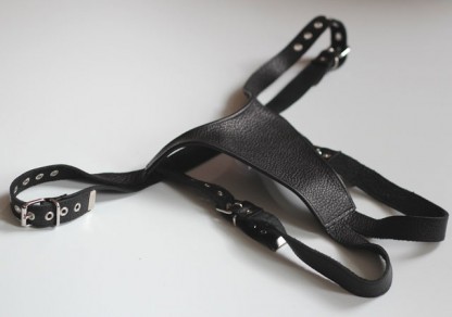 Double Strap Leather Bondage Thong
