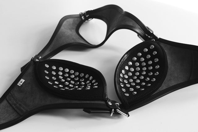Spiked Leather Bra Lady Gaga Style