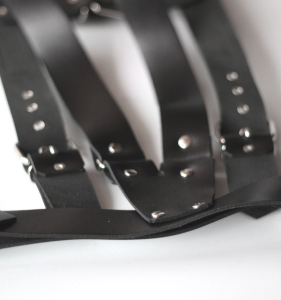 BDSM Chest Harness with Metallic Top