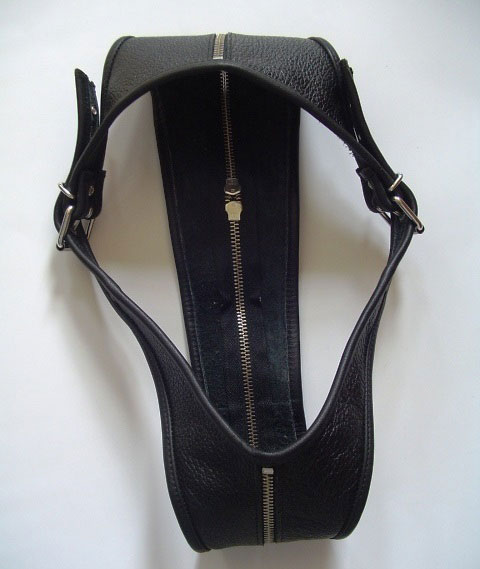 Leather Thong with Zipper