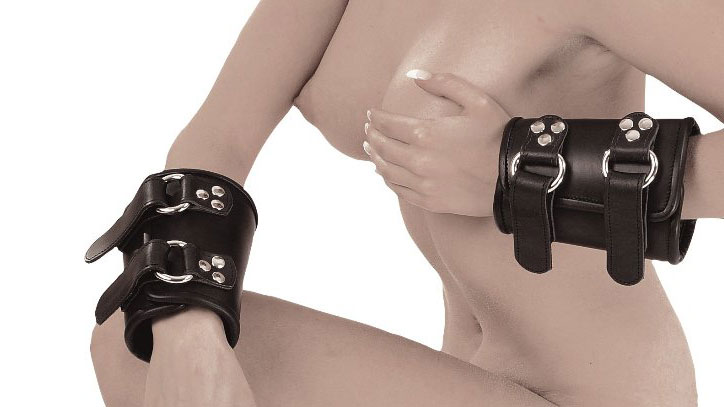 Leather Bondage Cuffs With D-rings