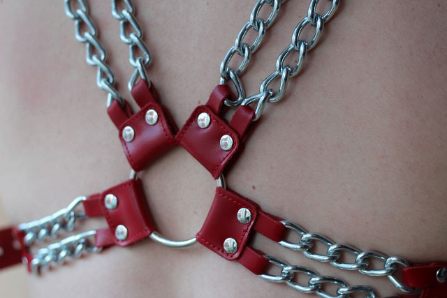 Upper Body BDSM Harness with Chains