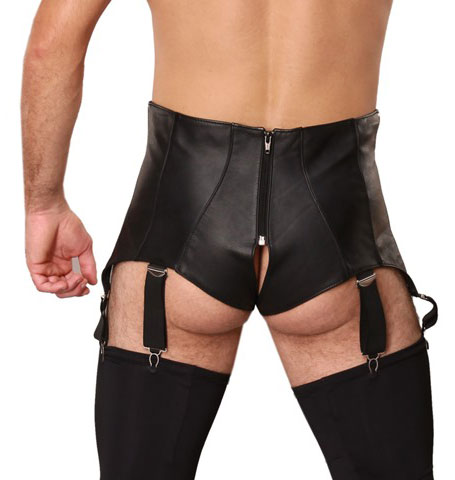 Men's Leather Suspender Belt