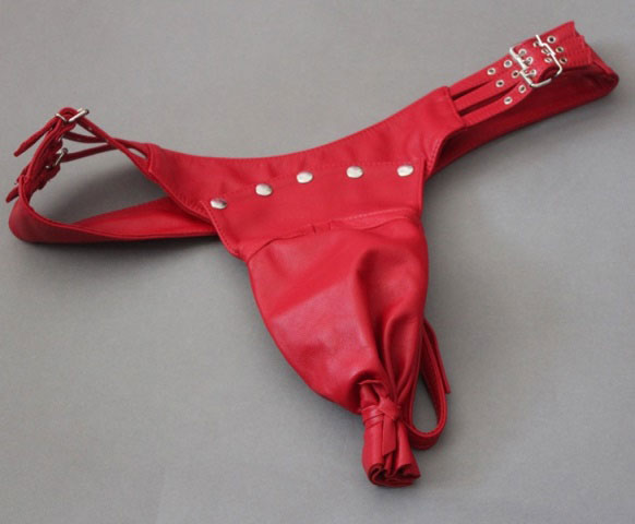 Leather Thong with Removable Sack