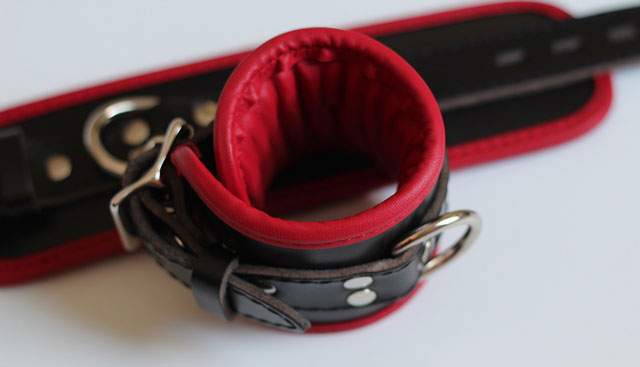 Padded Wrist Cuffs with Red Trim