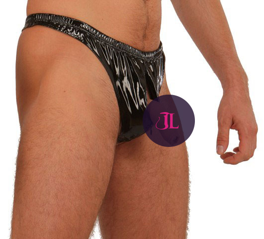 PVC Mens Thong with Cock Access