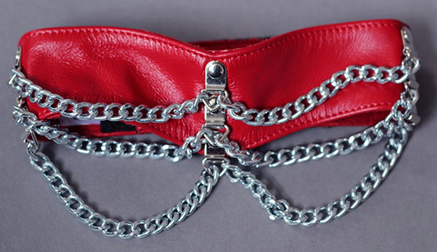Leather Choker with Chain