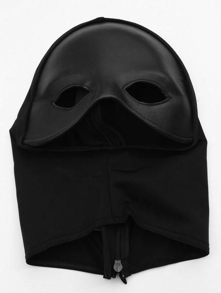 Discreet Lycra Hood with Leather Eye Mask