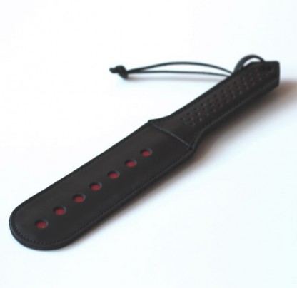 BDSM Leather Paddle with Red Dots