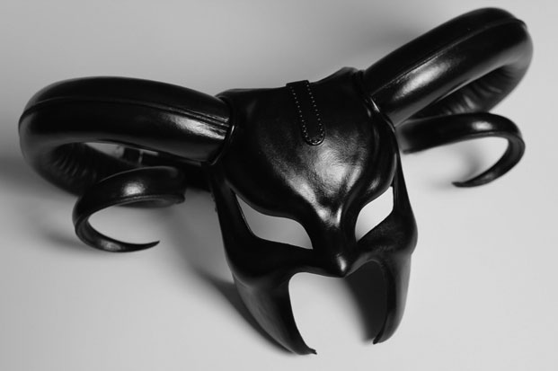 Leather Mask with Horns "Satyr"