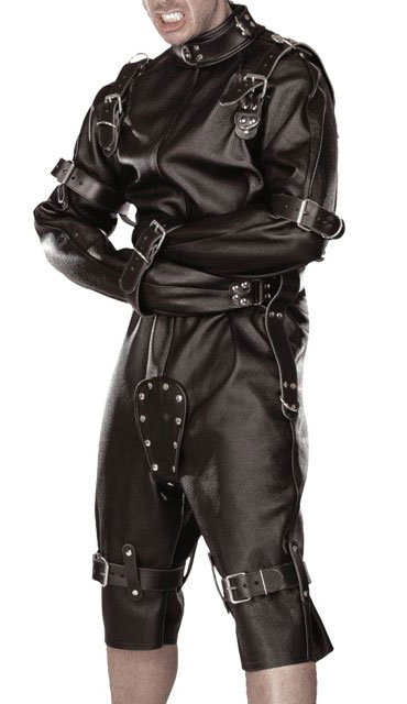 Armsdown Straitjacket in Leather with Pants
