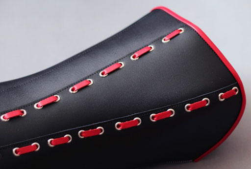 Superior Leather Corset with Red Trim