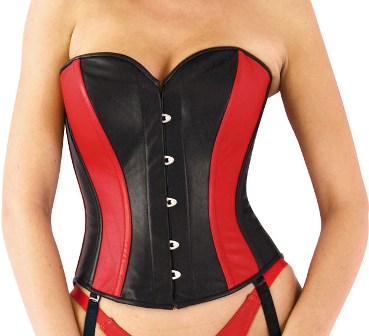 Leather Corset with Seductive Red Inserts