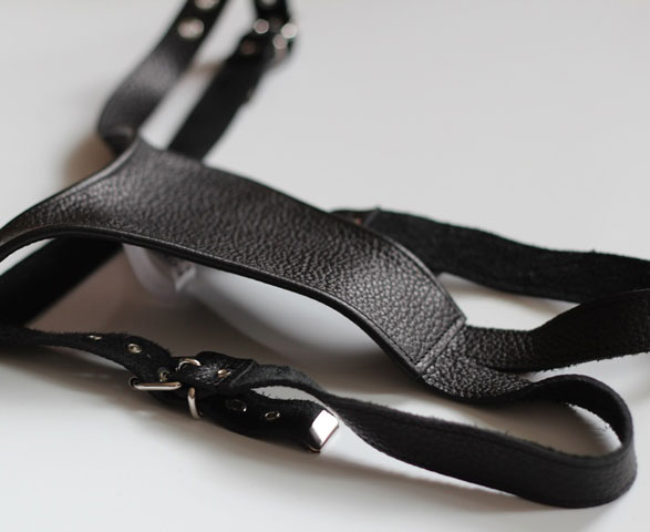 Double Strap Leather Bondage Thong