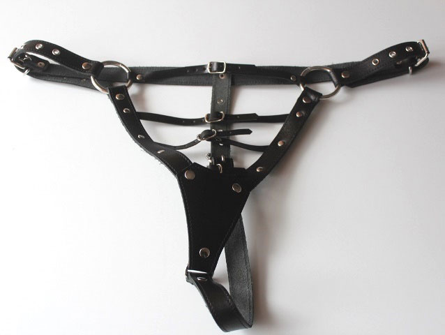 Leather G String with Buckled Straps