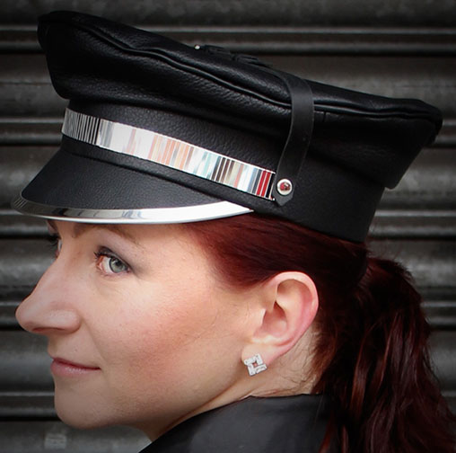 Military Hat with Silver Panel