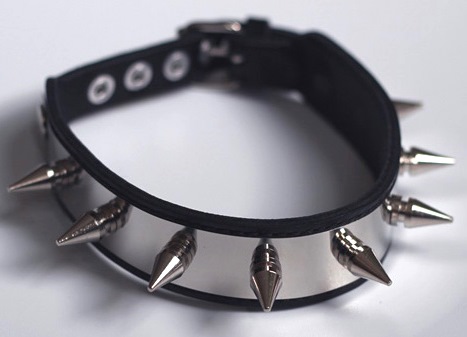 Spiked Collar in Steel and Leather