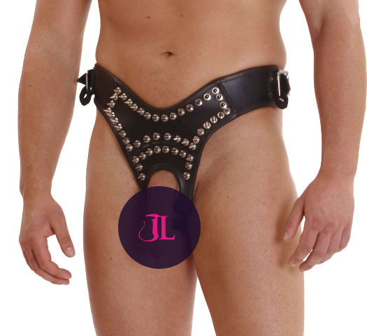 Spiked Leather Thong for Him