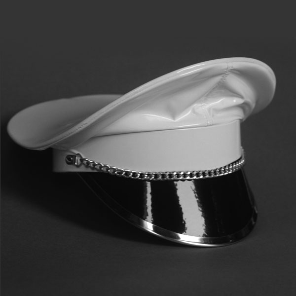 Dominatrix Hat in White PVC