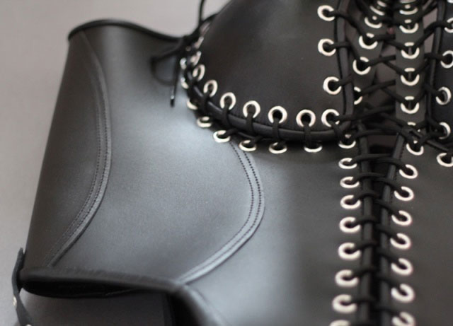 Leather Bodice with Open Crotch