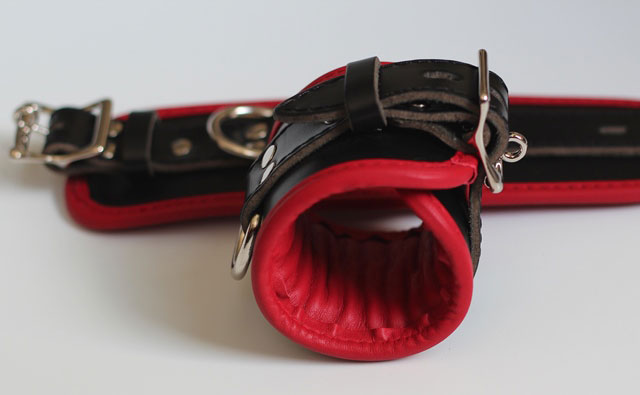 Padded Wrist Cuffs with Red Trim