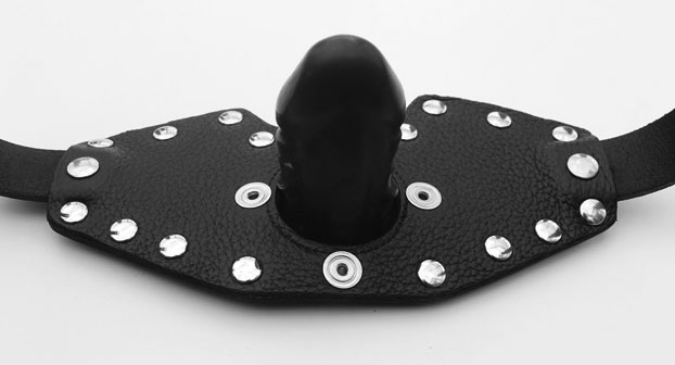 Latex Penis Gag with Solid Leather Holder