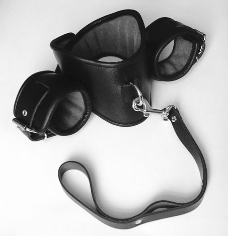 BDSM Posture Collar with Cuffs