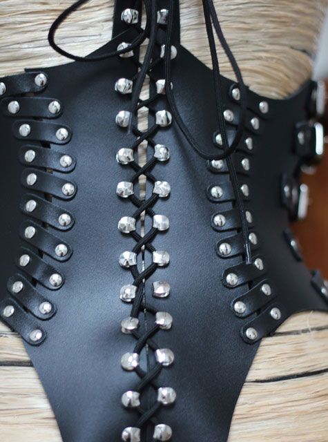 Leather Bodysuit with Open Breast