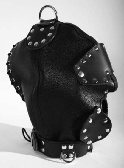 Back Lace Heavy Duty BDSM Hood with D-ring
