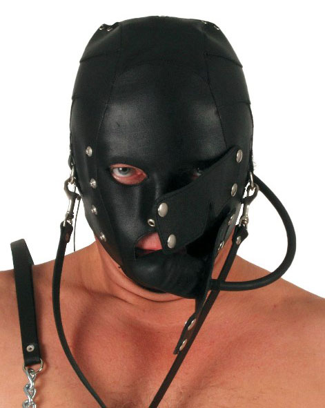 BDSM Hood with Inflatable Penis Gag
