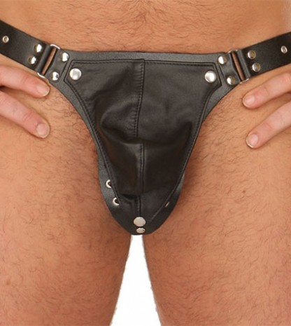 Leather Jock with Lace Restraints